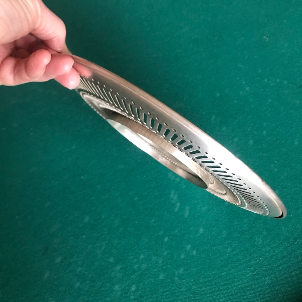 Silver 10 inch footed cake, cookie, or snack plate by Sheffield - Picture 4 of 9